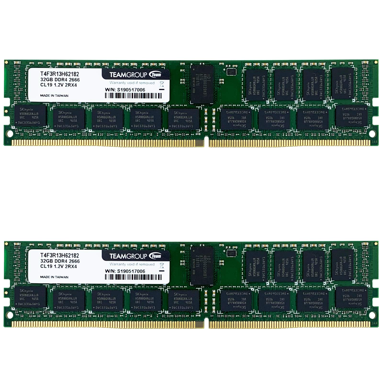 Timetec Hynix IC DDR4 Registered ECC 1.2V 288 Pin RDIMM Server Memory RAM Module Upgrade (DDR4 2666MHz, 64GB KIT(2x32GB) 2R4) 64GB KIT(2x32GB) 2R4 DDR4 2666MHz
