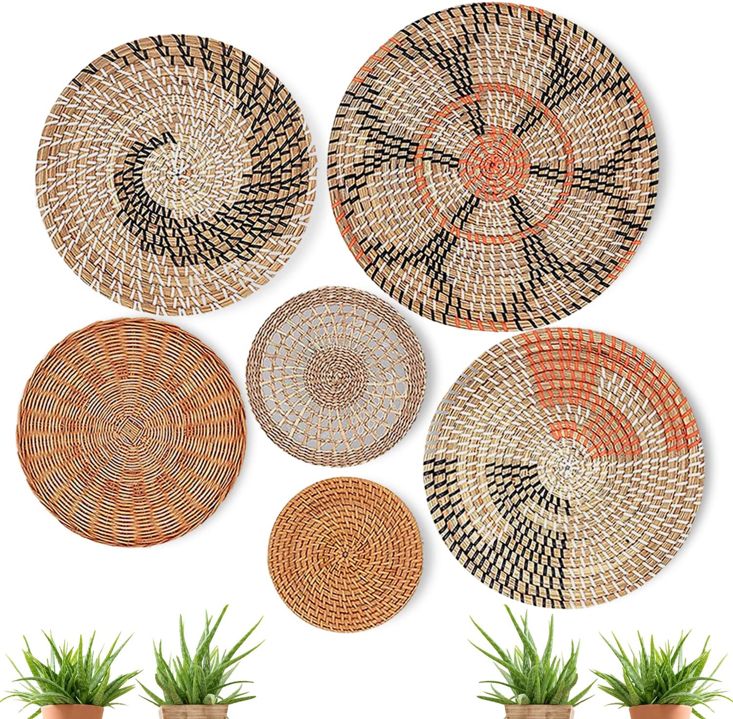 Amazon.com - CHI AN HOME Wicker 23 Inch Jute Wall Decor Baskets, Set of ...