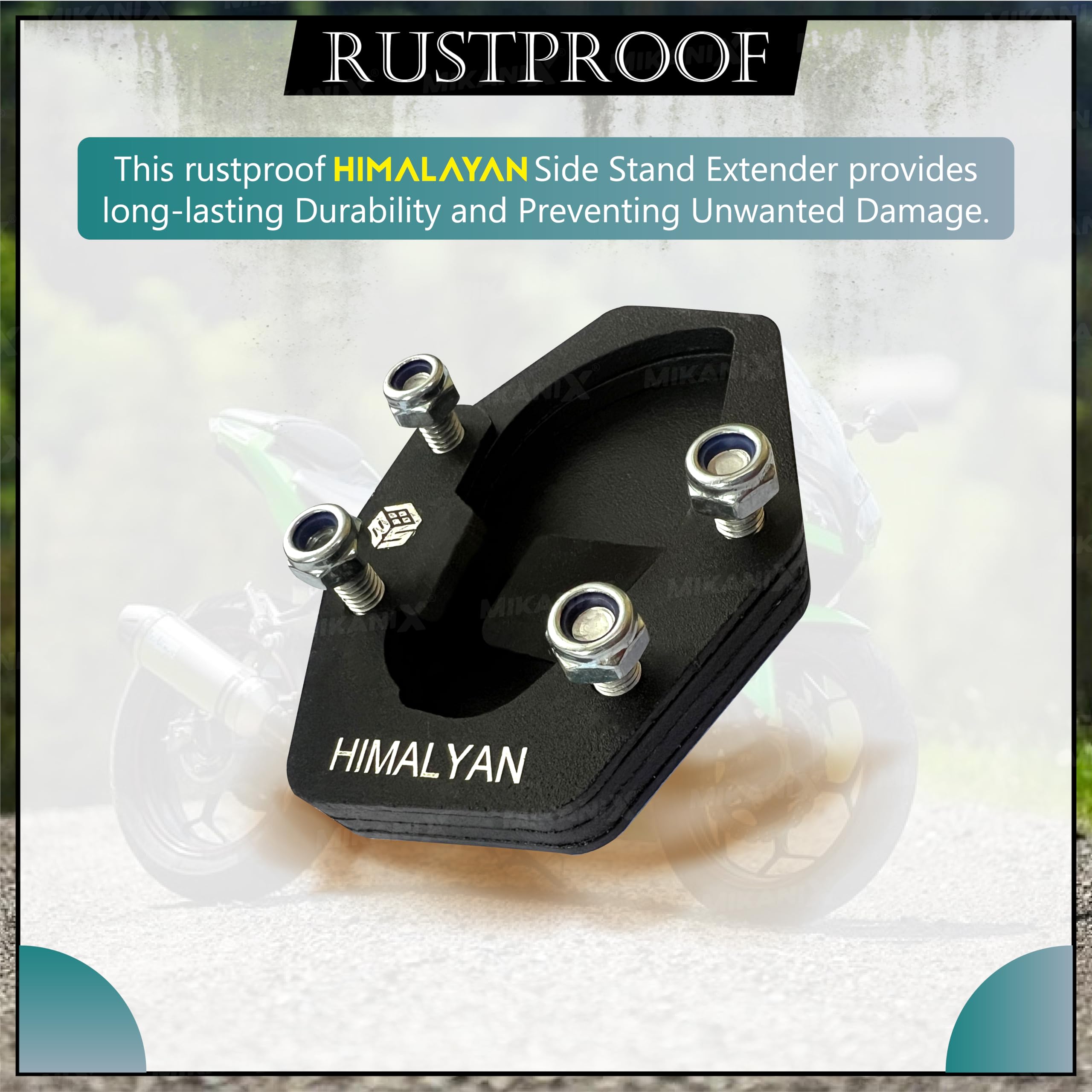 OBEROI'S TRADERS Stainless Steel Side Stand Extender | Side Stand Pad for RE Himalayan 450 2