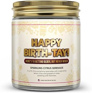 Taylor Inspired Happy Birth-Tay Candle - Long Lasting Soy Wax Candle Gift Set for Taylor Fans - Luxury Scented Candles for Taylor Parties, Home, Birthday Candle - 5 Fragrances (8oz)