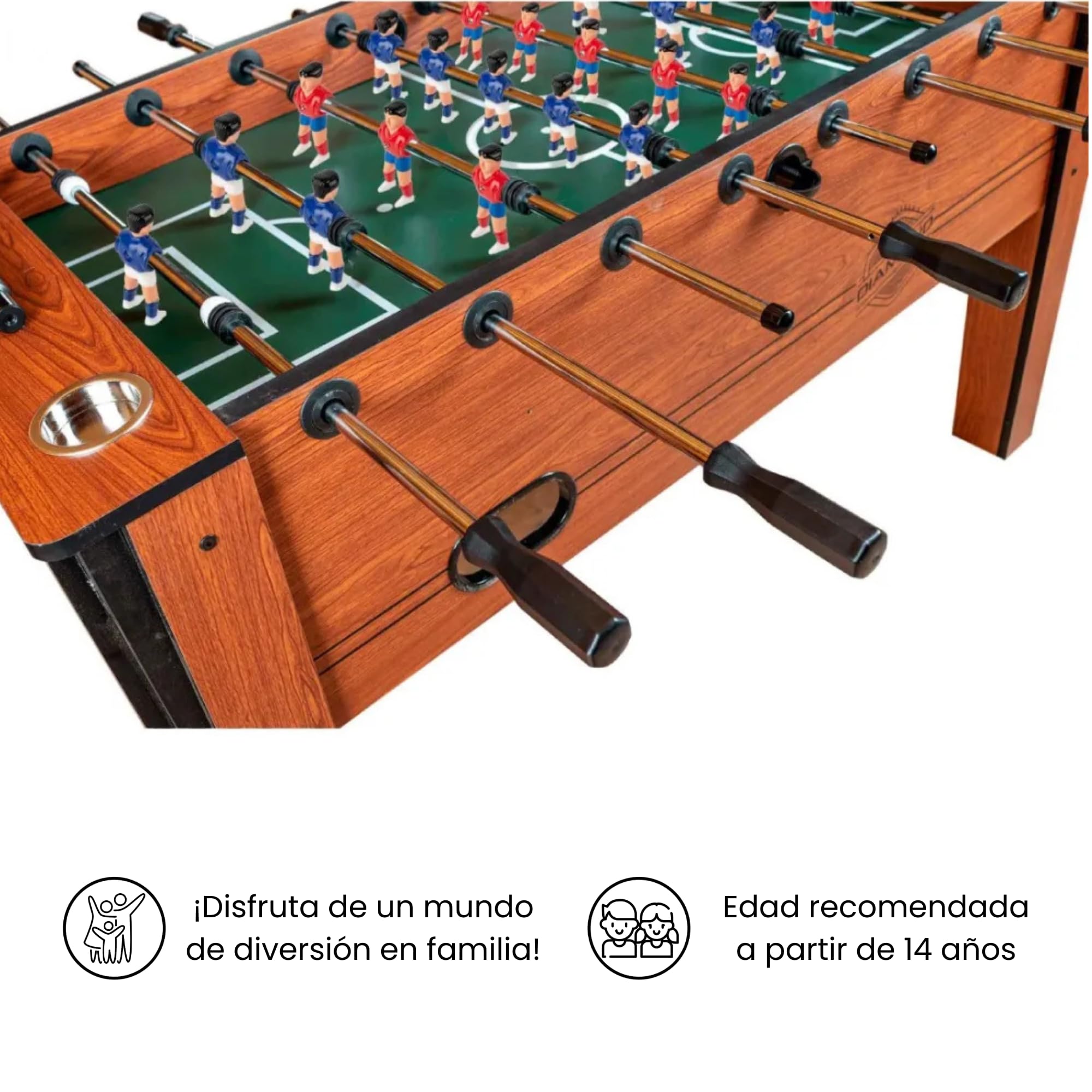 DEVESSPORT Futbolín Semi Profesional MDF | Modelo Clásico con Retorno de Bolas y Gran Estabilidad
