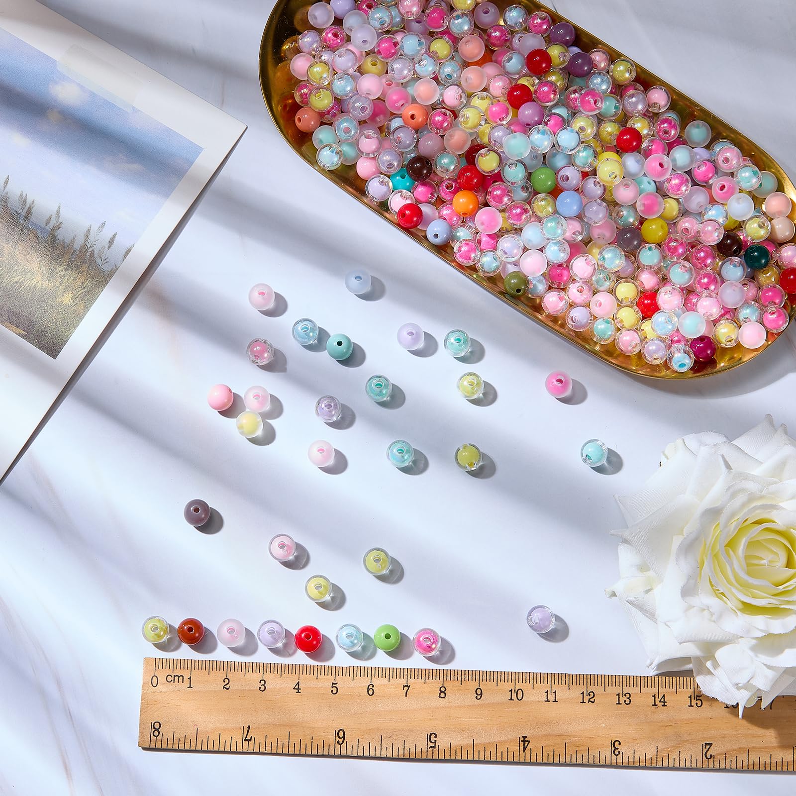 BEEFLYING 500 Pz Perline Acriliche da 75 mm Per La Creazione di Gioielli Perline Rotonde Trasparenti Colorate A Forma di Caramella Per Braccialetti Fai da Te Collane Portachiavi Ciondoli Per Cellulare