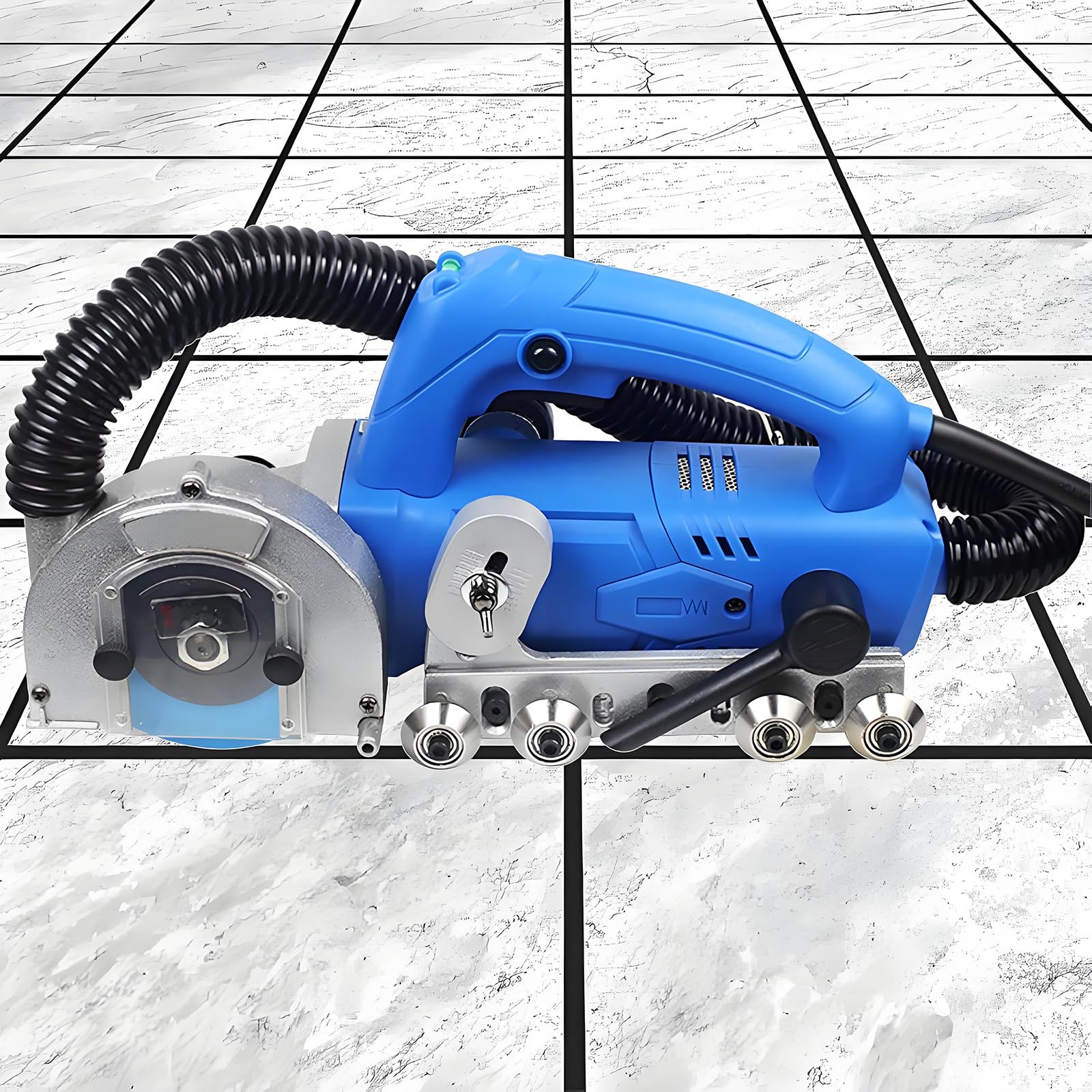 Drmoxin Electric Tile Joint Cleaning Machine, 1200w Household Tiles Gaps Crevice Cleaner, Dustless Porcelain Floor Tile Seam Cleaner with Visible Transparent Cover, for Floor, Wall Clean
