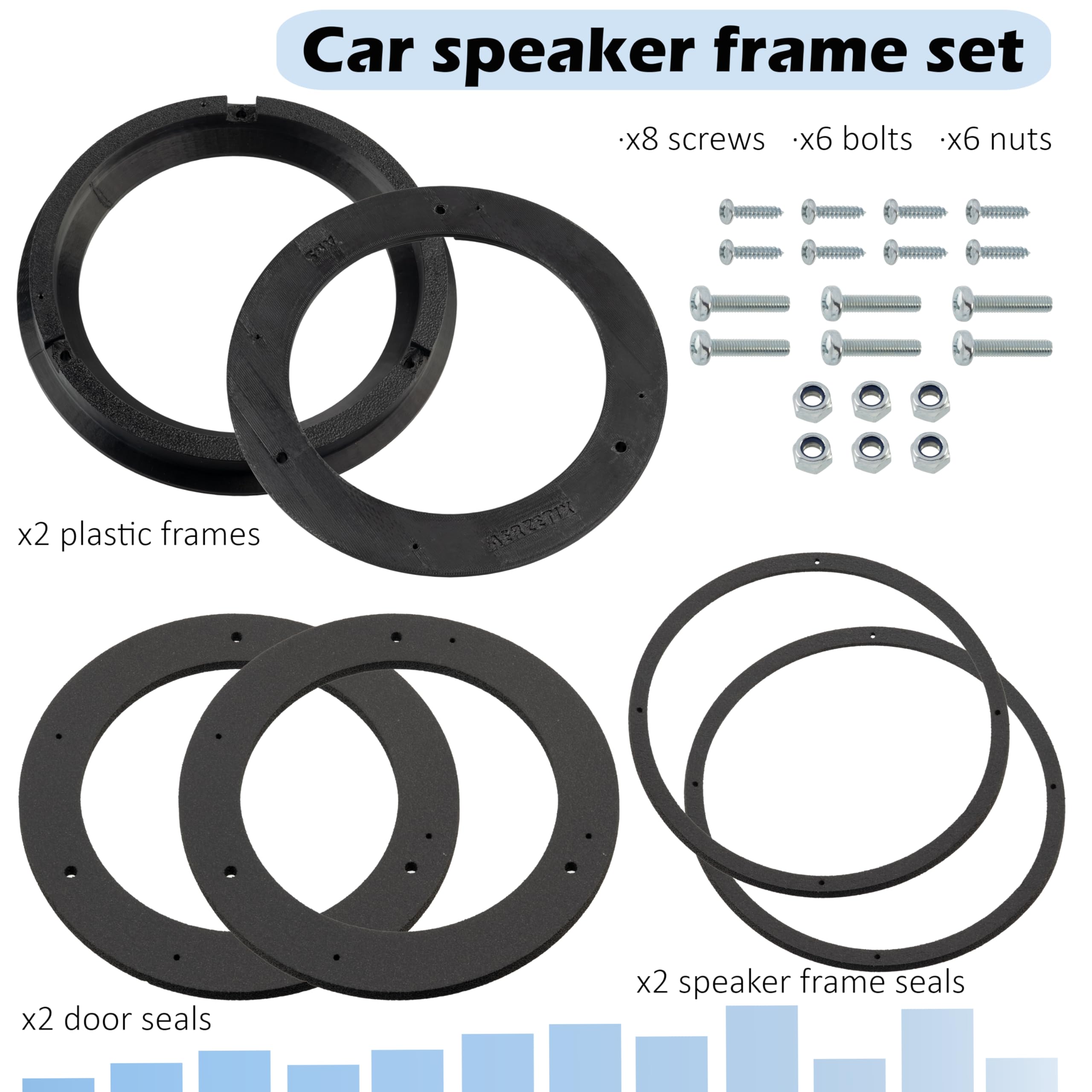 Aerzetix | Kit di 2 adattatori per altoparlanti Ø165 mm | compatibile con Suzuki Swift III(MZ/EZ), IV(FZ/NZ), V(AZ), SX4 I(EY/GY), II/SX4 S-Cross(JY), Grand Vitara II(JT), Opel Agila B, Fiat Sedici