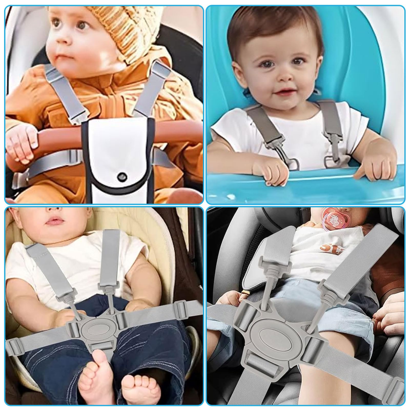 GWAWG Imbracatura per seggiolone universale cinghie di sicurezza per seggiolone, imbracatura di sicurezza a 5 punti per bambini convertibili per seggiolone, carrozzina e passeggino