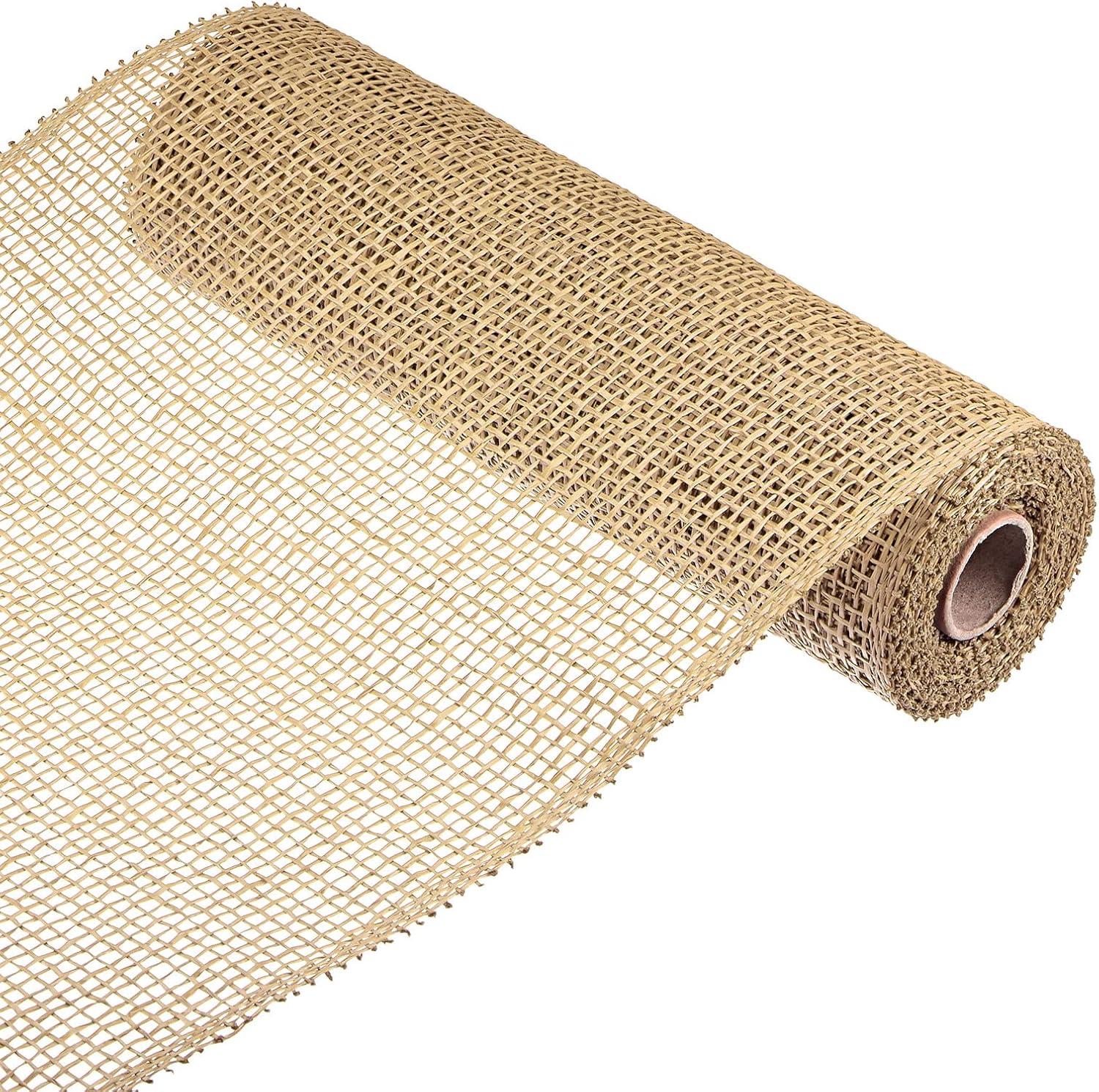 MECCANIXITY PP Burlap Mesh 10 Inch x 5 Yard Wrapping Ribbon for Home Outdoor Wreath Decoration, 1 Roll Beige