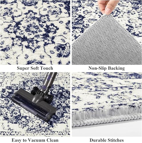 Miniatura 3 de Pauwer Alfombra de pasillo de 2 x 10 pies, alfombra larga lavable de cocina, alfombra de pasillo vintage de granja, alfombra suave para dormitorio,