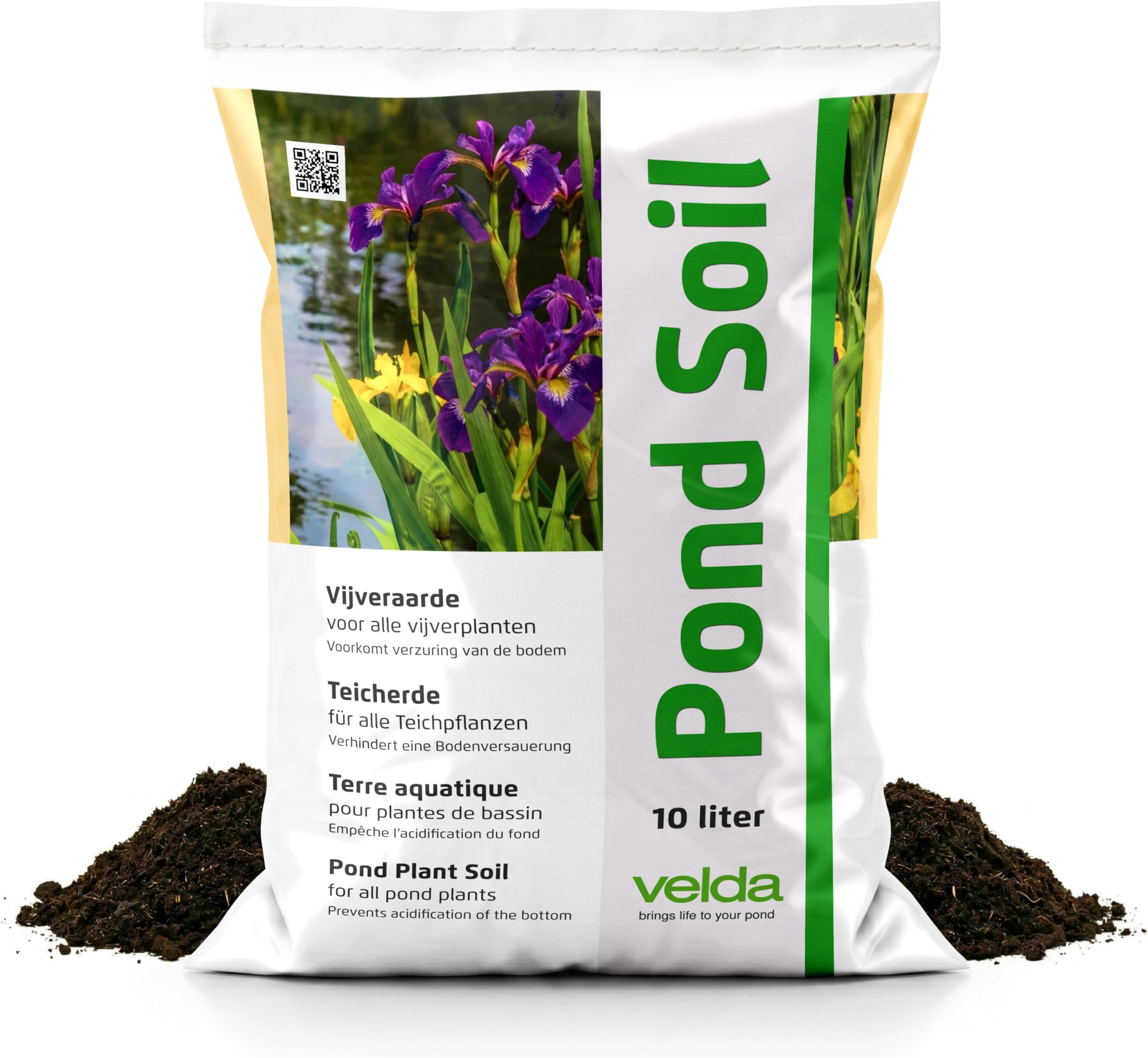 Velda 10L Pond Soil - Aquatic Compost for Outdoor Pond Plants - Aquatic Soil with Nutrients for Submerged, Marginal & Floating Plants - for All Garden Ponds