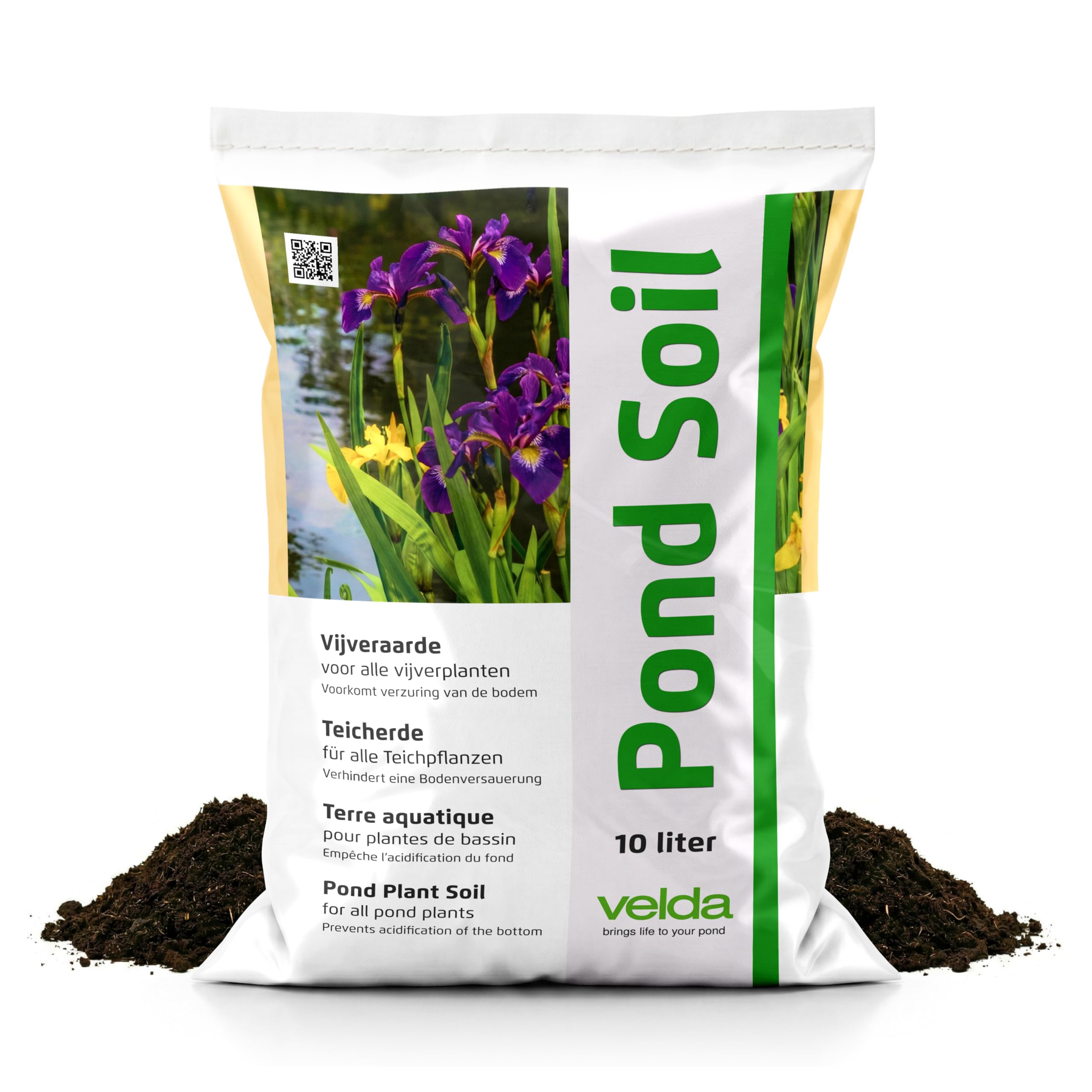 Velda 10L Pond Soil - Aquatic Compost for Outdoor Pond Plants - Aquatic Soil with Nutrients for Submerged, Marginal & Floating Plants - for All Garden Ponds