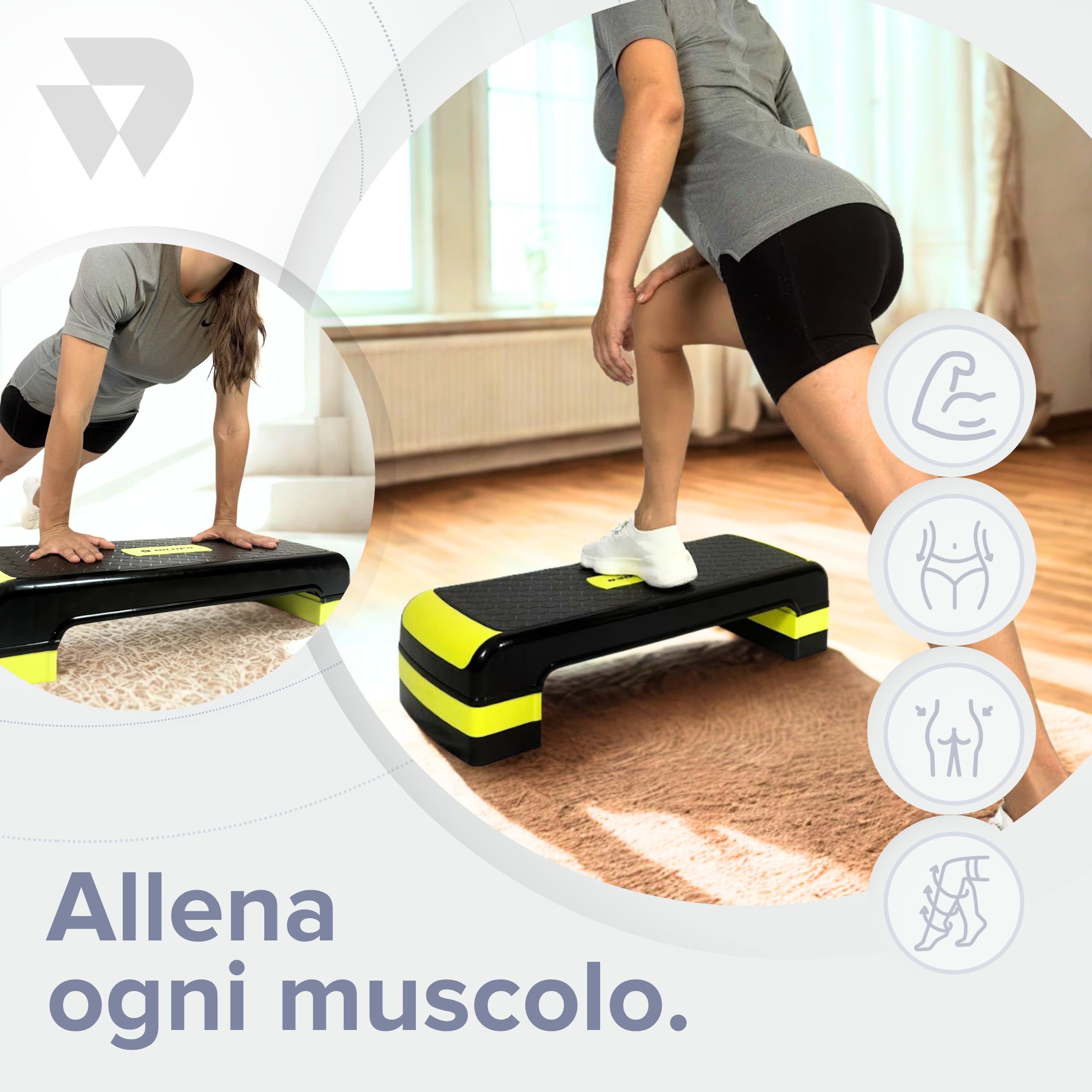 BILDER Aerobik treningowy Stepper Fitness do domu i siłowni, antypoślizgowa regulacja wysokości, idealna stopka do poprawy siły i koordynacji, obciążenie 150 kg, ćwiczenia w domu
