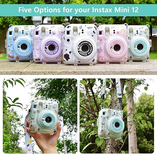 Miniatura 6 de Funda rígida transparente mejorada con adhesivo de bricolaje para cámara instantánea Fujifilm Instax Mini 12, funda transparente Instax Mini 12 con