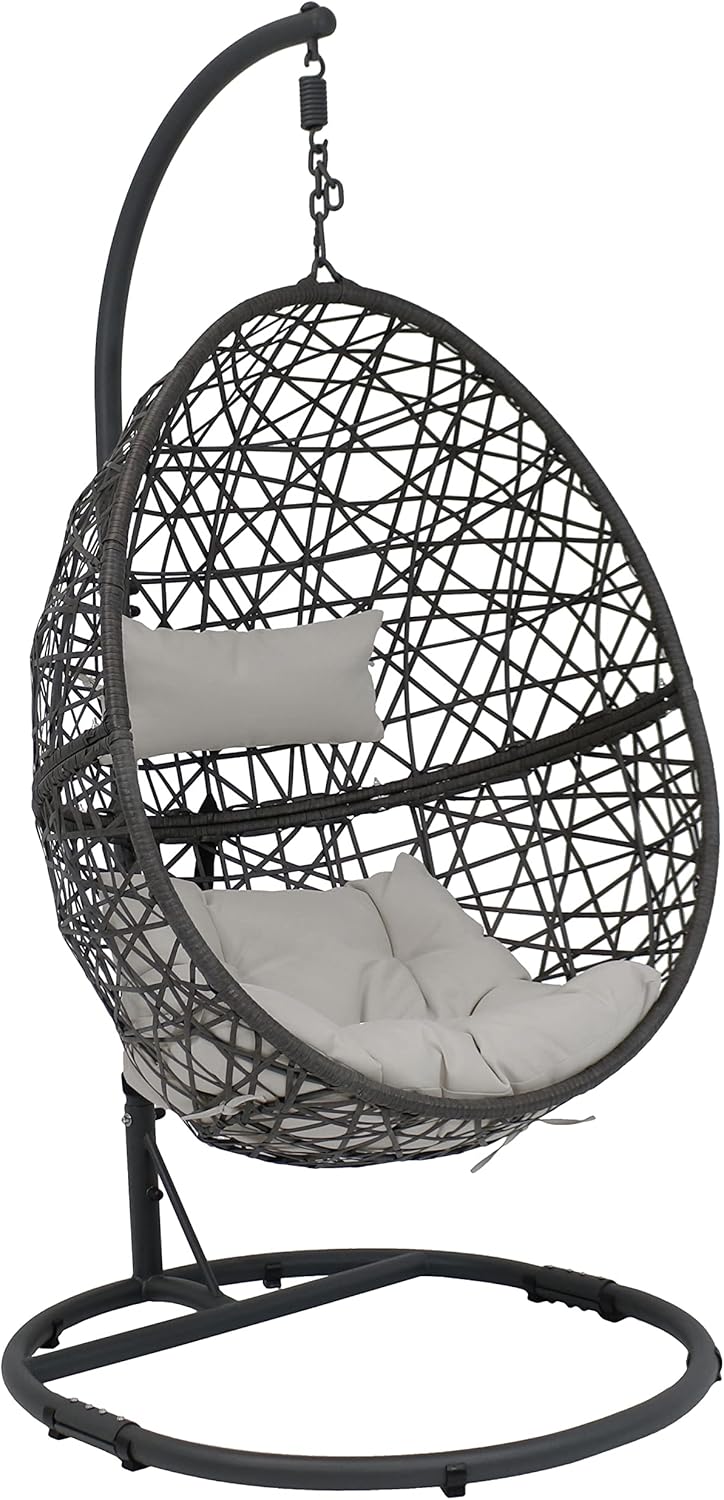 Sunnydaze Caroline Hanging Egg Chair Swing with Steel