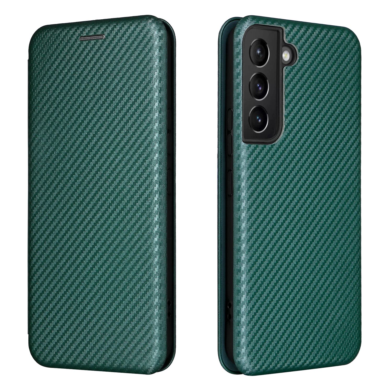 Amazon.co.jp: Galaxy S22 用 手帳型ケース グリーン 薄型 炭素繊維