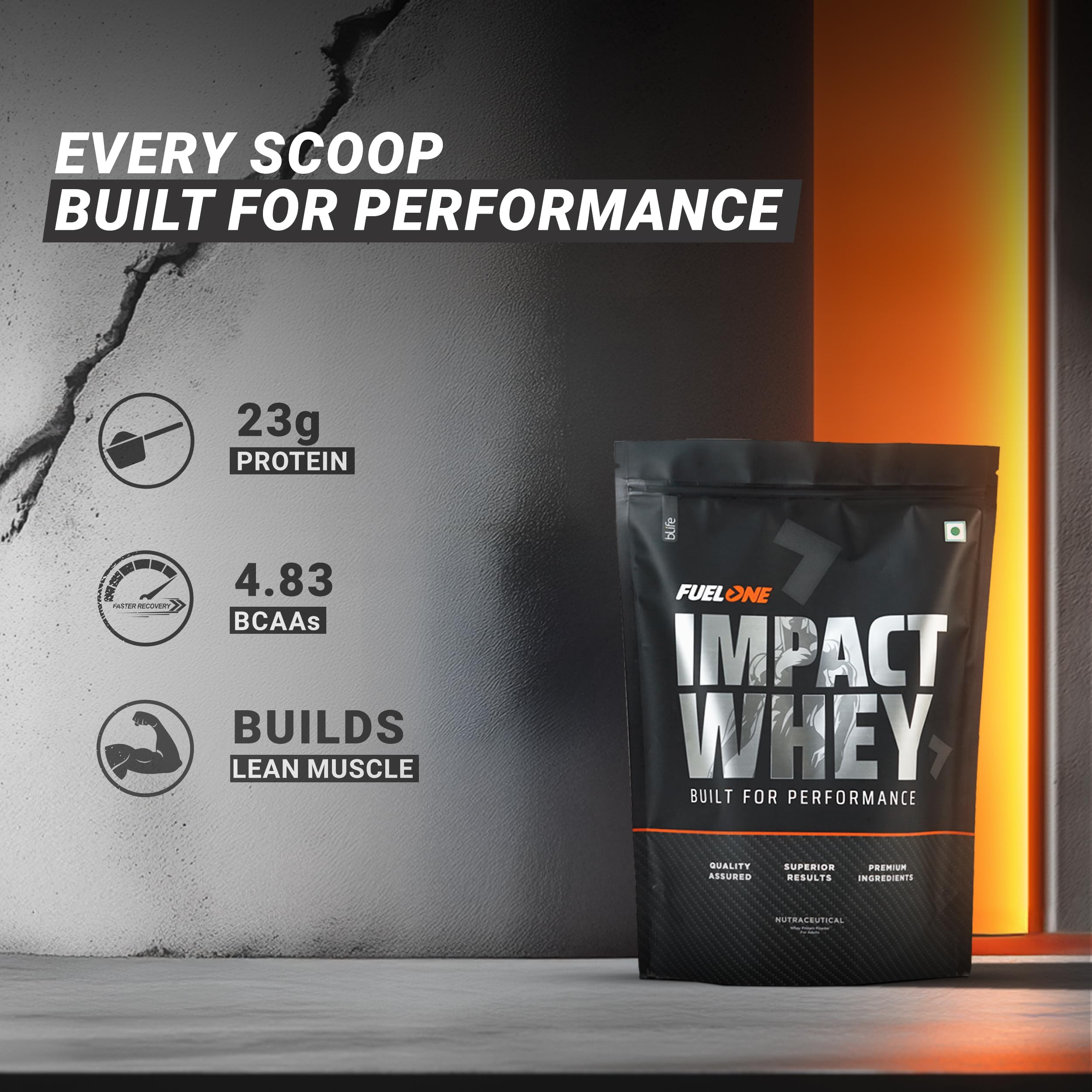 FUELONE Impact Whey Protein Blend, Cold Coffee, 1kg (2.2lbs) — Amazon image 2