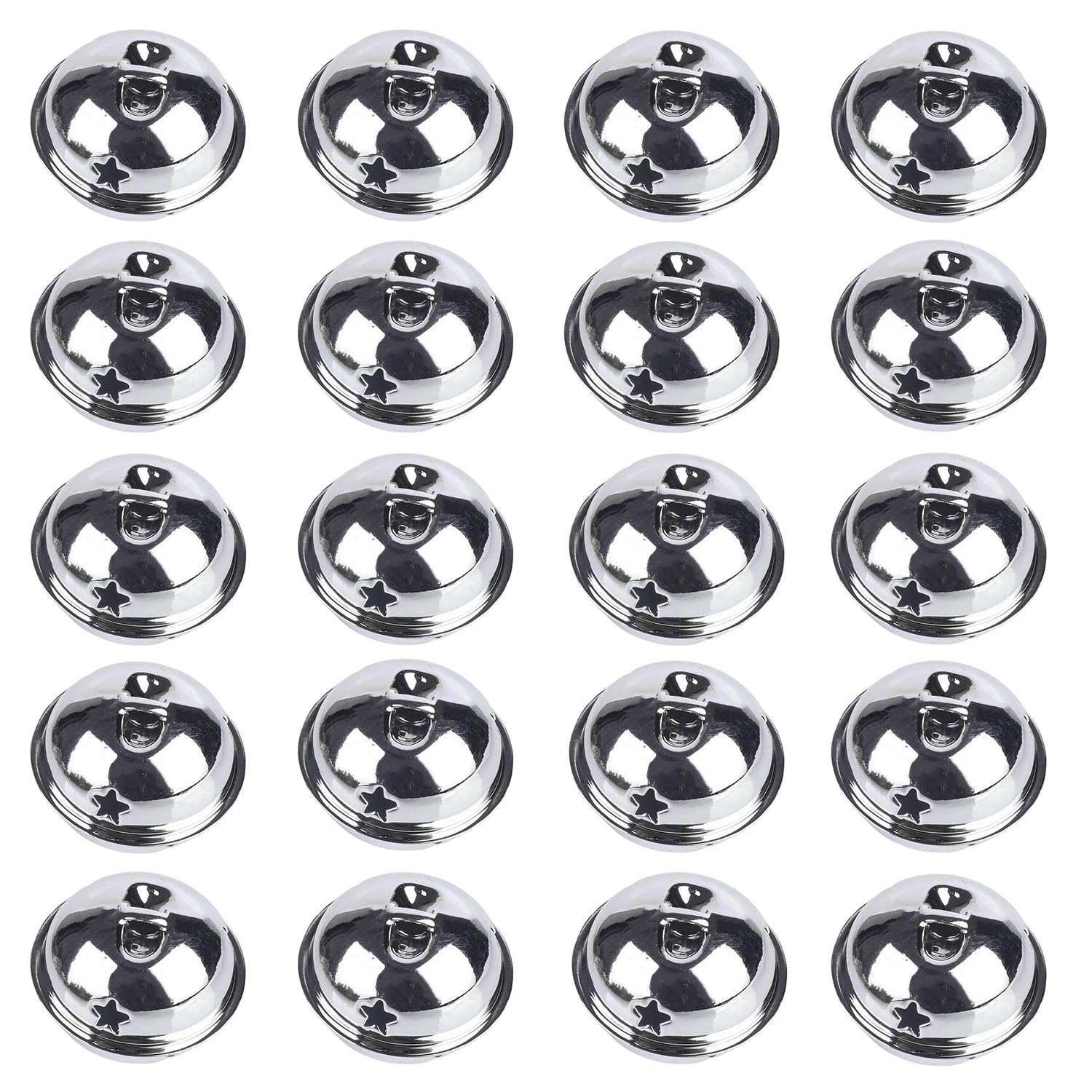 20Pcs Silver Christmas Bells, Metal Round Bells, 30mm Bright Colors Jingle Bells for Crafts Christmas Wind Chimes Jewelry Ornaments Holiday Home Party Decoration
