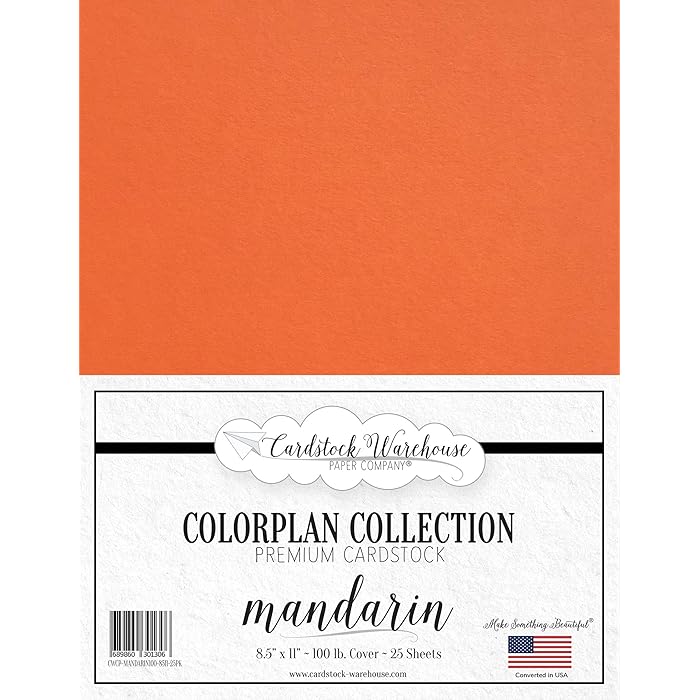 Buy Mandarin Orange Cardstock Paper 8.5 x 11 inch Premium 100 lb
