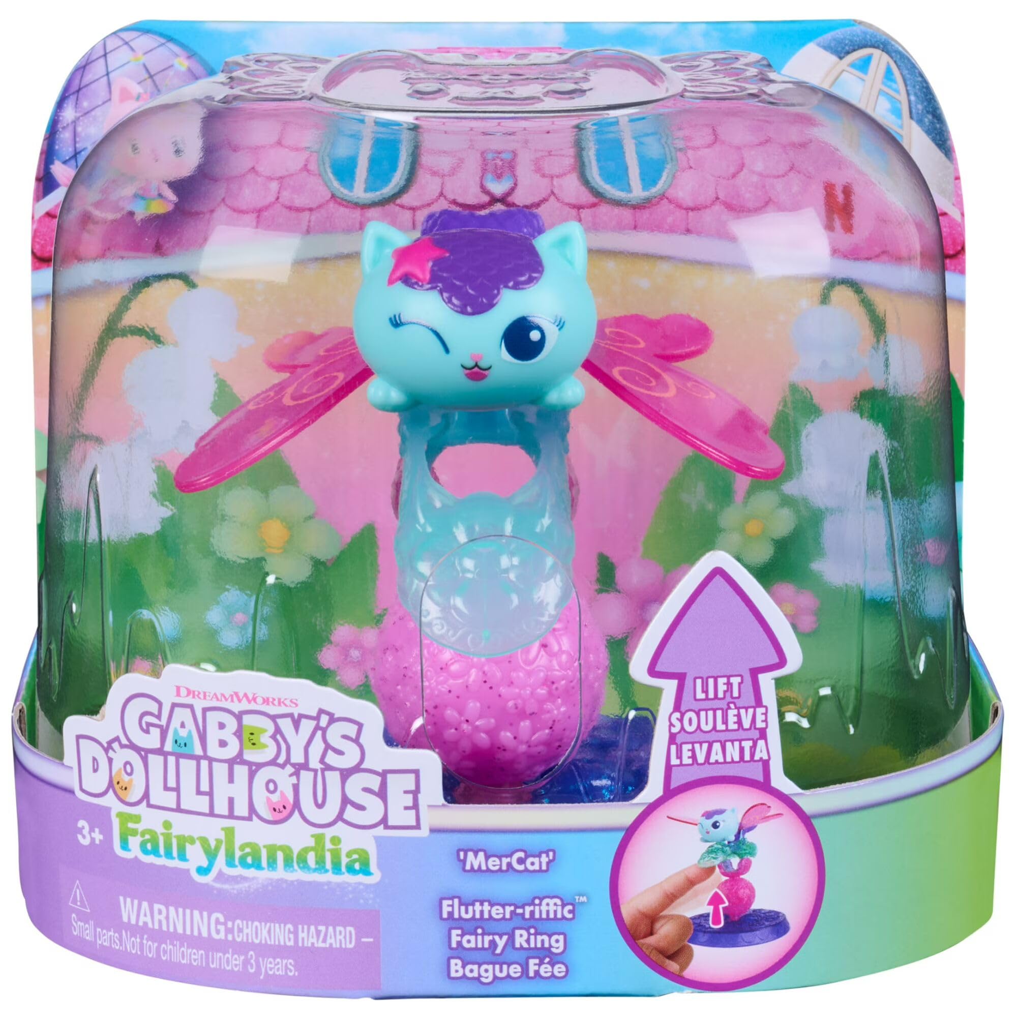 Spin Master Gabby’s Dollhouse Fairylandia MerCat Flutteriffic Fairy Ring Toy(Age 3+)