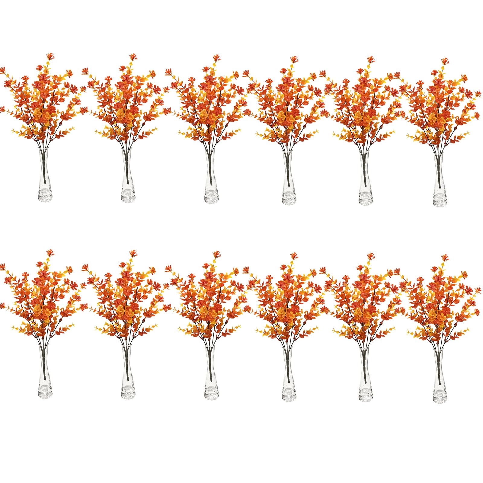 Hsioluted 12Pcs Artificial Stems Artificial Branch Thanksgiving Plant Decoration for Thanksgiving Centerpieces Weddding Home Decorations