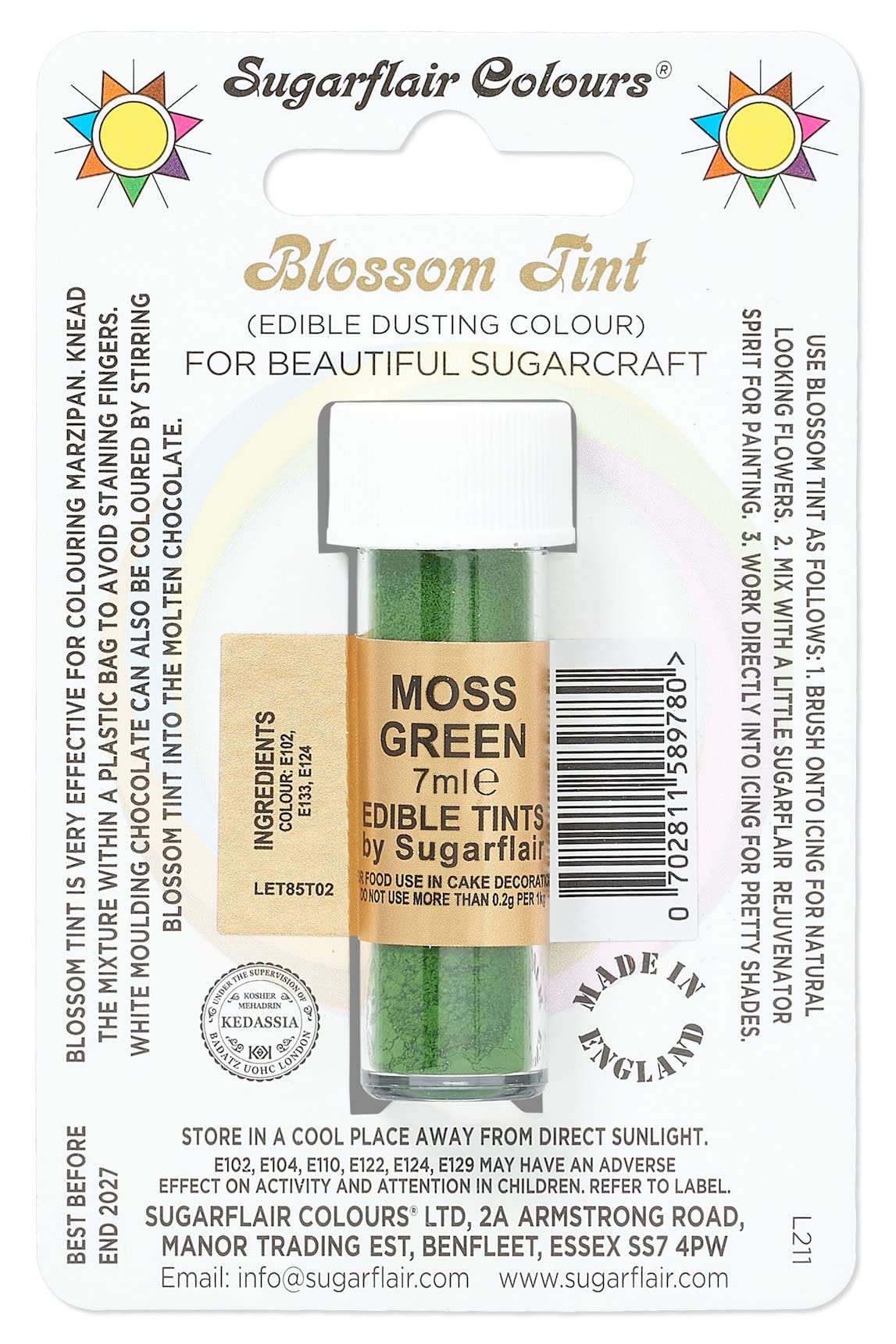 Sugarflair Blossom Tint Grape Violet Food Colouring and Dusting Powder, Matt Finish, Brush On or Mix with Rejuvenator Spirit to Create a One of A Kind Cake - 7ml — view 47