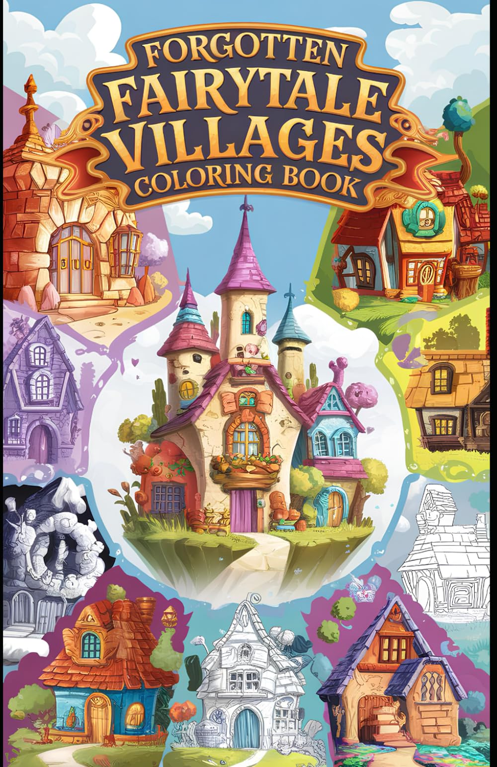 Forgotten Fairytale Villages Coloring Book: A Relaxing Adult Coloring Book of Enchanted Villages and Fairytale Scenes