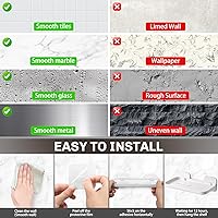 Vista 7 de 2 Pack Adhesive Floating Shelves No Drill Small Floating Shelf for Wall Storage Damage-Free Wall Mounted Organizer for Bathroom, Kitchen, Bedroom &