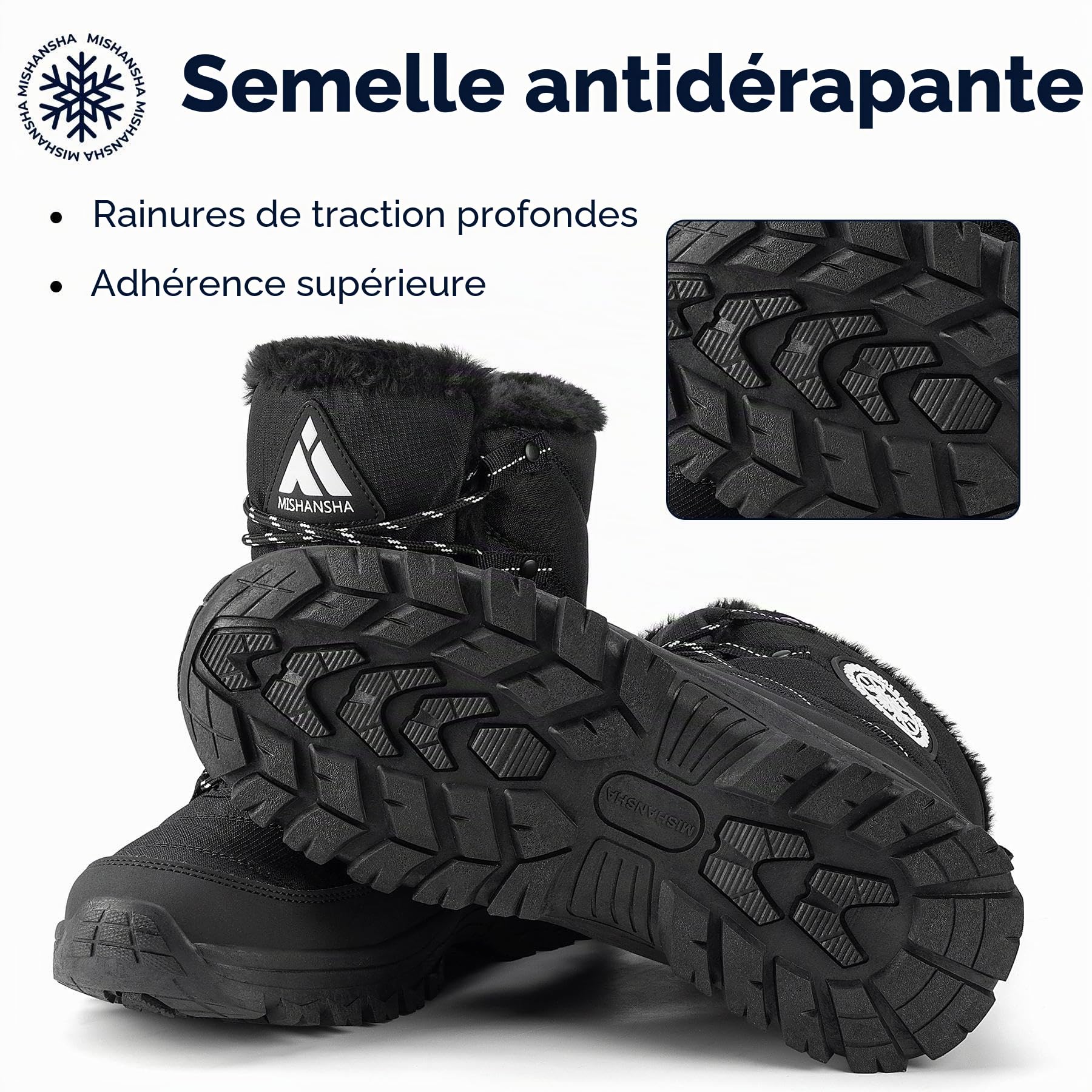 Mishansha Chaussons pour Femme avec Dessin Animé Taille 36-42 EU | Chaussures d'hiver,Chaussure de Neige,Chaudes Doublure Peluche,Randonnée,Trekking