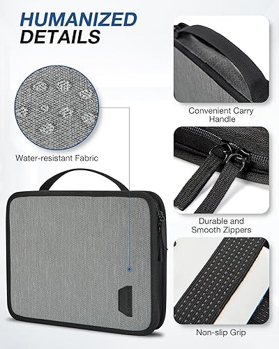 Miniatura 4 de BAGSMART Funda organizadora de electrónica, bolsa organizadora de cables de viaje, bolsa organizadora de cables ajustable para tabletas de 12.9