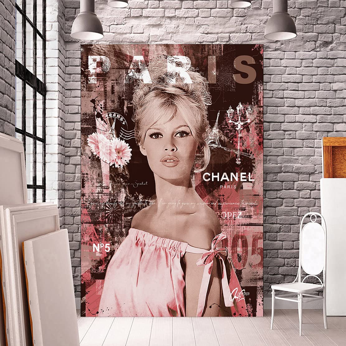 Kunstgestalten24 Leinwandbild Brigitte Vintage Wandbild Kunstdruck Übergrößen
