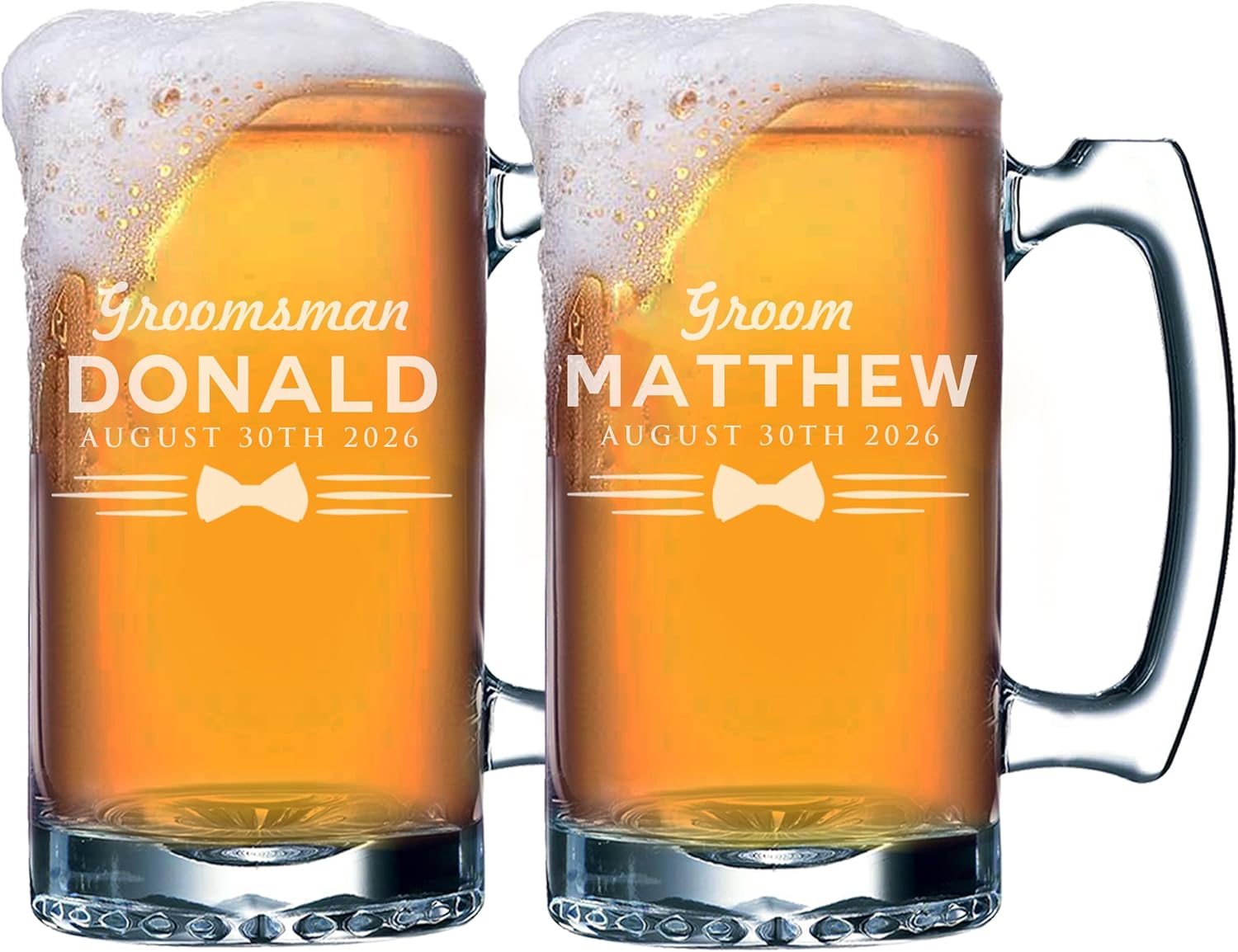 My Personal Memories Personalized Groomsmen, Best Man, Groom Beer Mugs - Uniform Style 16 oz (6)