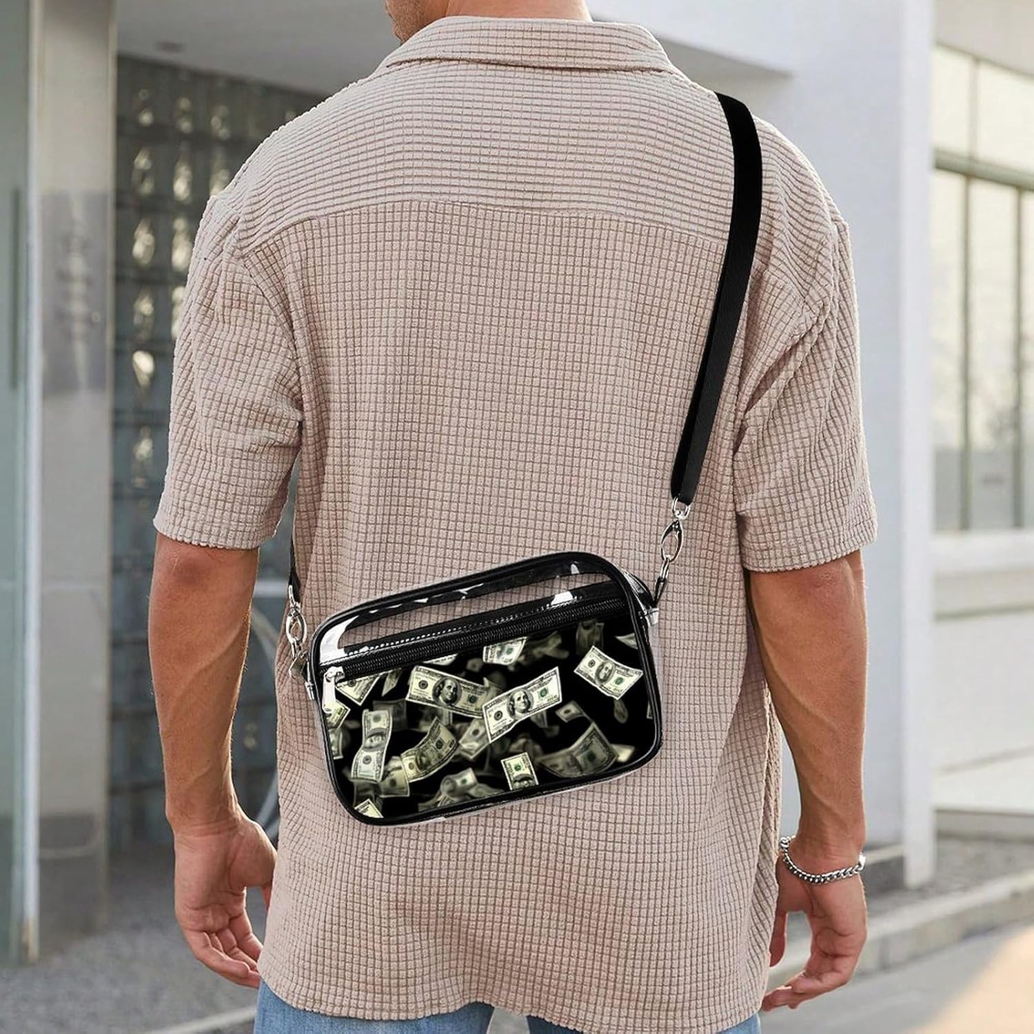 Small Fashion Shoulder Bag Transparent Crossbody Bag With Adjustable Strap - Image 8