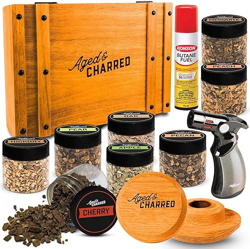 Kit de ahumador de cóctel con antorcha y butune con virutas de madera, juego premium, ahumador de roble estadounidense, kit de cóctel antiguo para disponible en Yaxa Venezuela