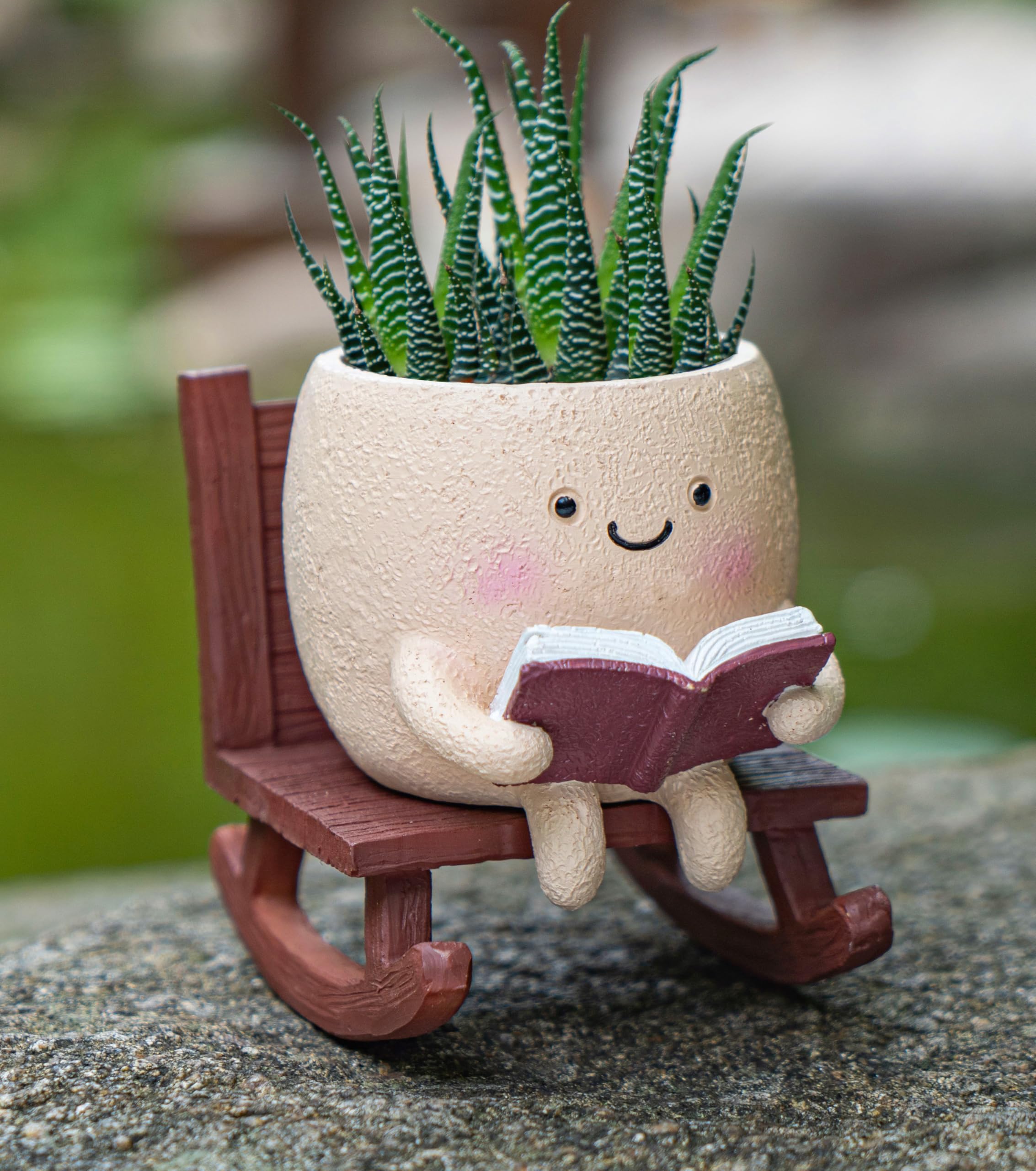 Rocking Chair Smiley Face Planter