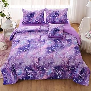 JQinHome purple gradient constellation twin bedding set