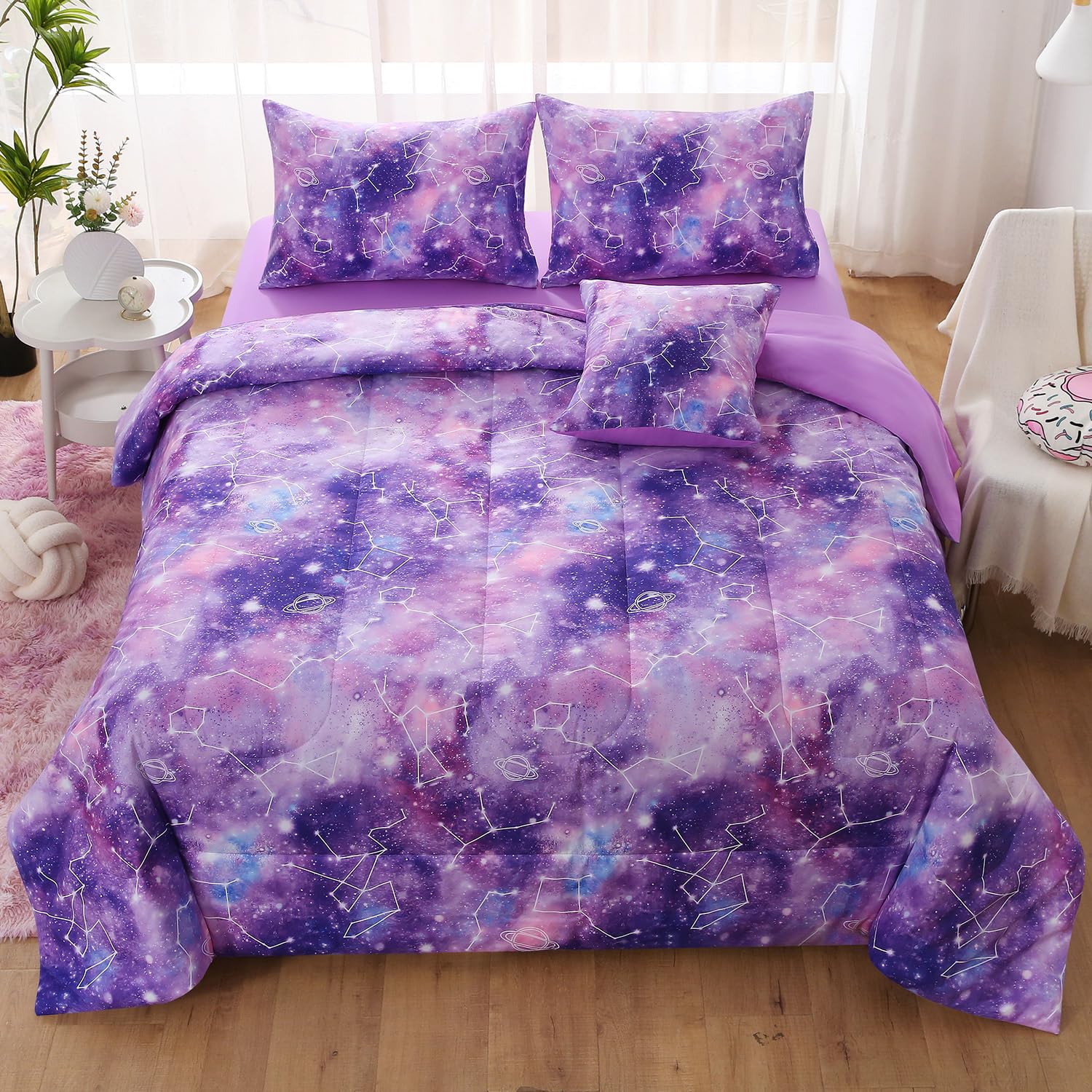 JQinHome Queen Blue Purple Comforter Set - Bed in a Bag -17 JQinHome Queen Blue Purple Comforter Set - Bed in a Bag -17
