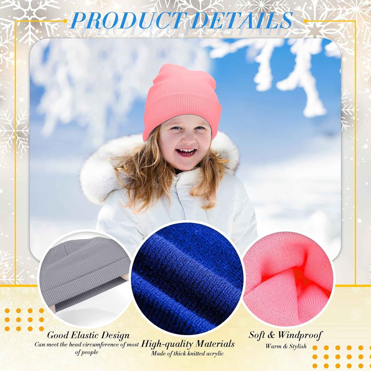 Jexine 72 Pcs Bulk Winter Beanie Hats for Kids Warm Knitted Hat for Boys Girls Children Bulk Beanies for Homeless People - Image 5