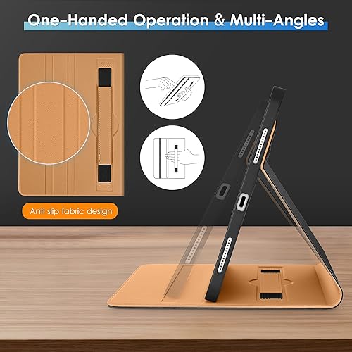 Miniatura 4 de DTTO Funda giratoria para iPad de 10.9 pulgadas de 10.9 pulgadas 2022, rotación de 360 grados, de piel de alta calidad, con soporte para lápices,