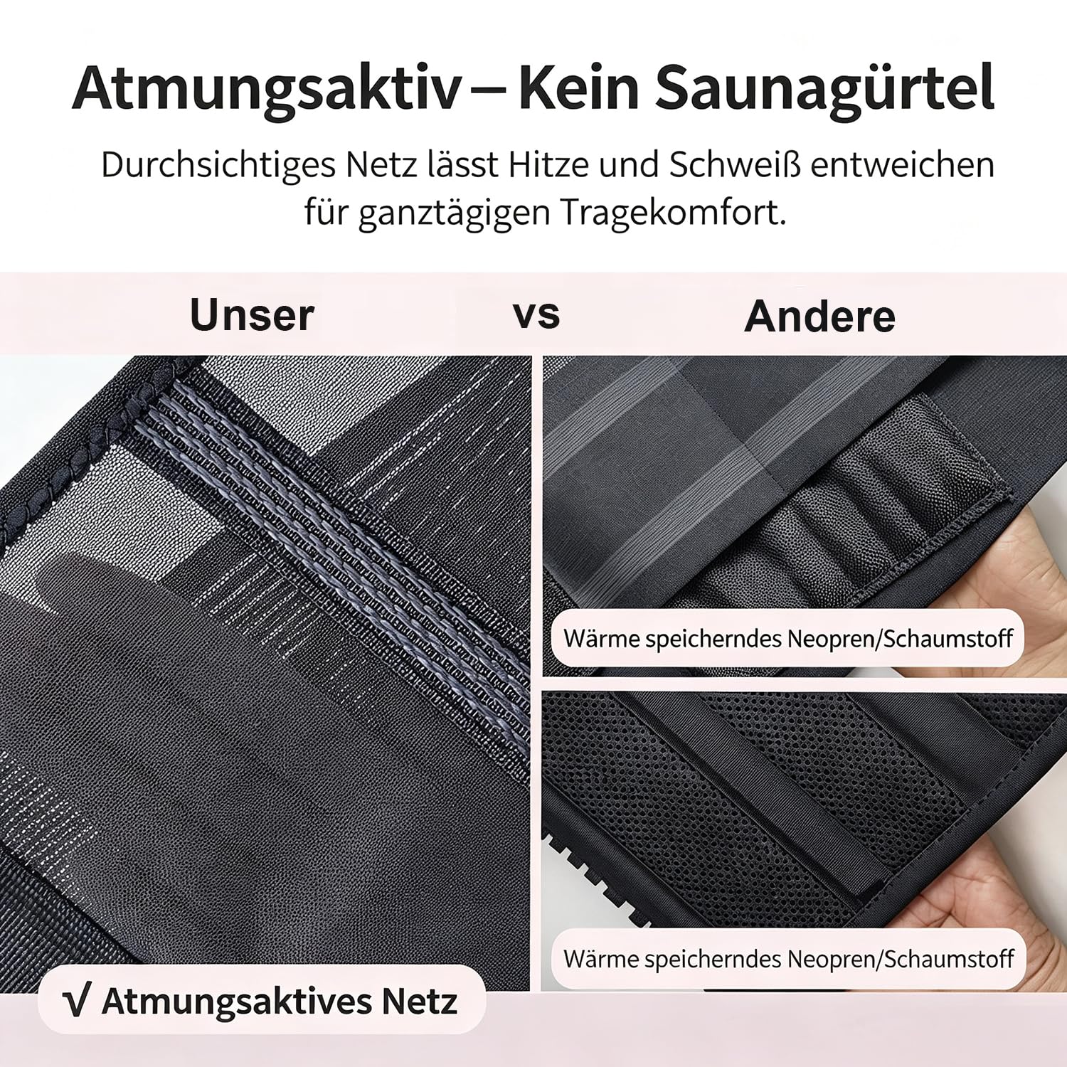 cybryeh Ultra-atmungsaktive und dünne Rückenstütze bei Rückenschmerzen im unteren Rücken – leichter, verstellbarer Rückenstützgürtel für Damen und Herren