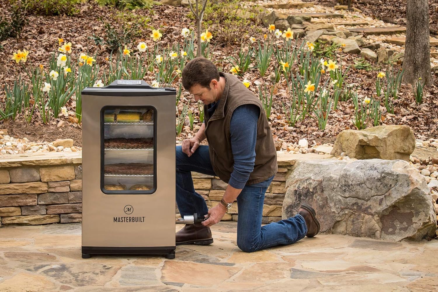 Masterbuilt MB20074719 Bluetooth Digital Electric Smoker, 40 inch, Stainless Steel : Garden & Outdoor