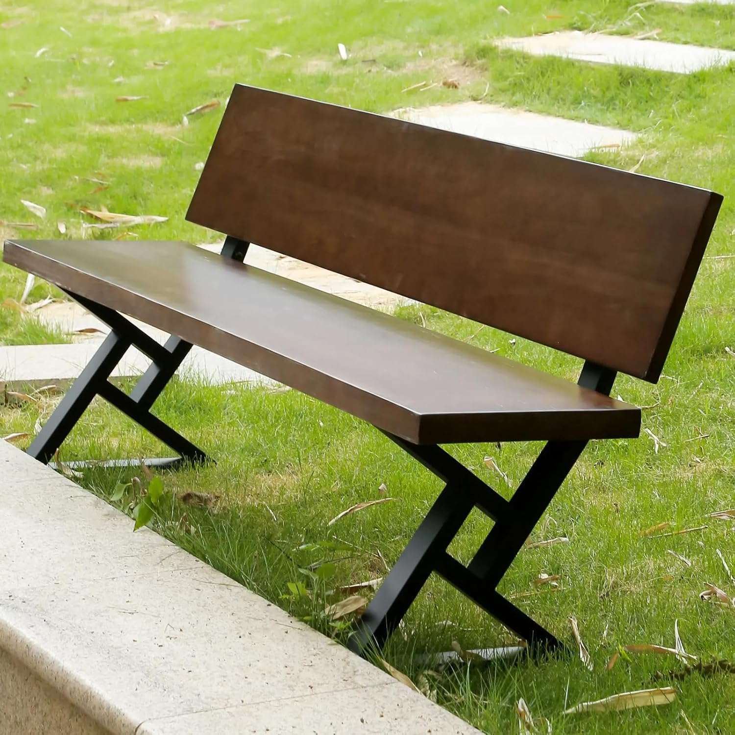 16 Inch Metal Bench Legs,Backrest Bracket Set of 2,Ideal for DIY Projects with Butcher Block Countertops and Wood Slab Benches Indoor/Outdoor(W 17.8" x H16) (1, D)