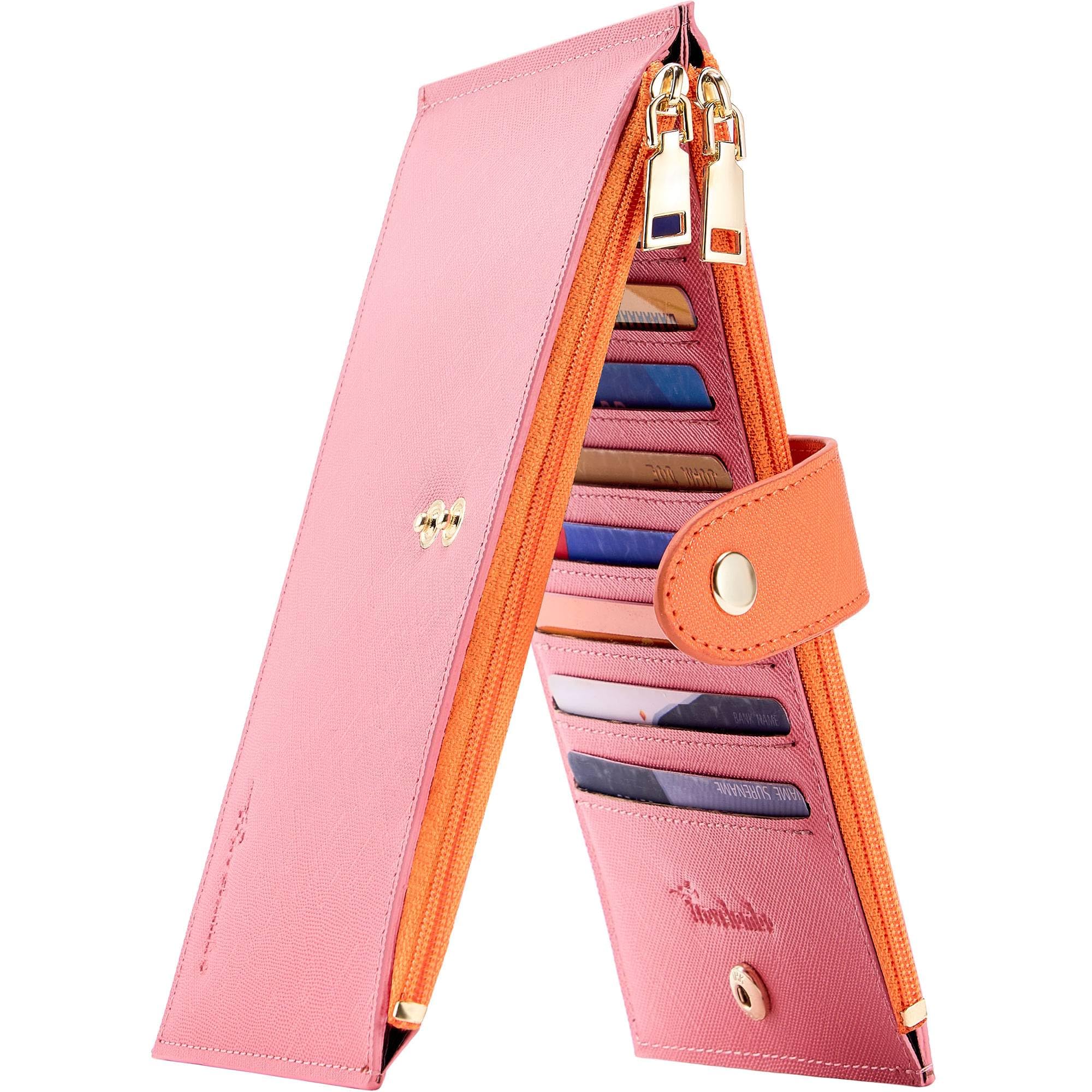 Travelambo RFID Wallet Women Bifold Multi Card Wallet Case with Zipper Pocke Credit Card Holder for Women