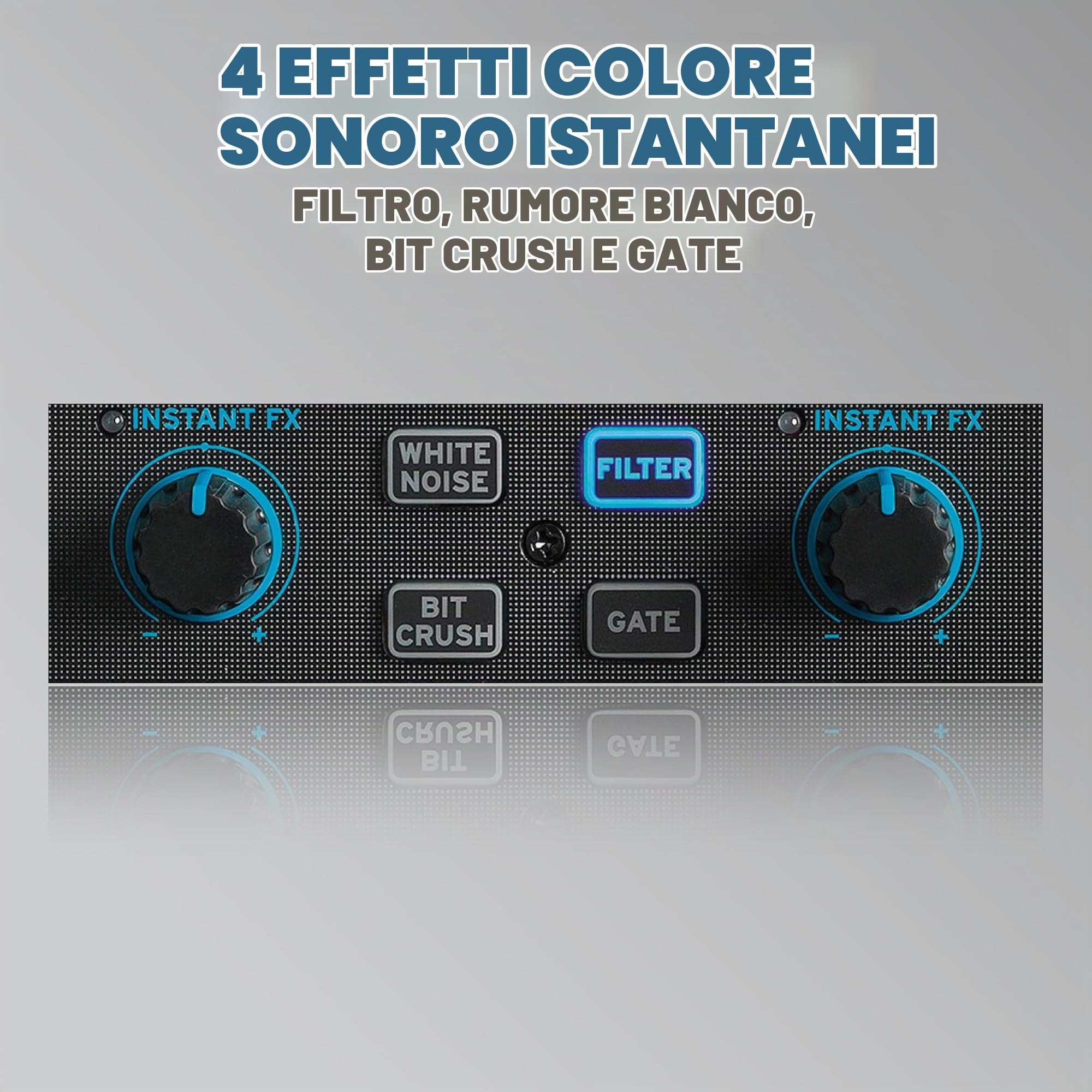 Reloop RMX-22i - Mixer digitale a 2 (+1) canali, 4 effetti sonori istantanei di colore per canale, iPad/tablet/smartphone audio split-input audio, nero