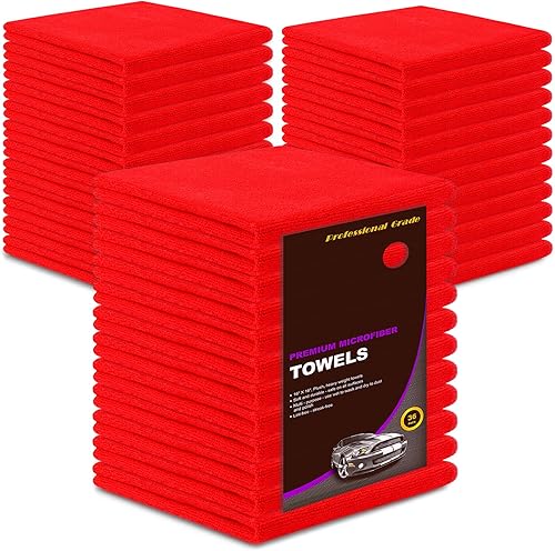 Toallas de limpieza de microfibra, paquete de 3 docenas para uso comercial y doméstico, paños de felpa ultra suaves, paños de limpieza de detalles