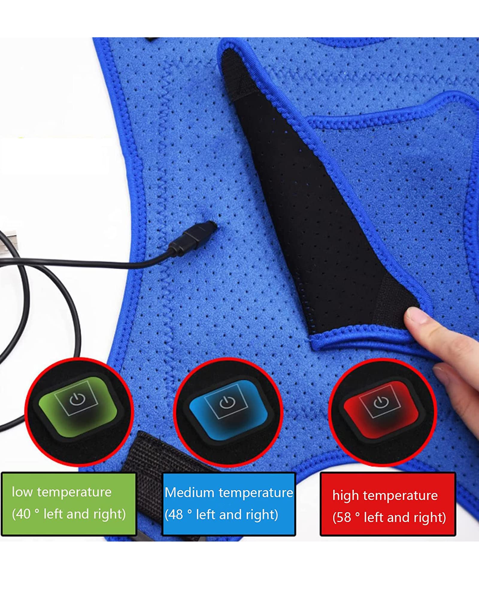 Przenośny podgrzewany stabilizator barku USB elektryczny stabilizator barku poduszka grzewcza regulowany owijka kompresyjny mankiet rotacyjny łagodzący ból