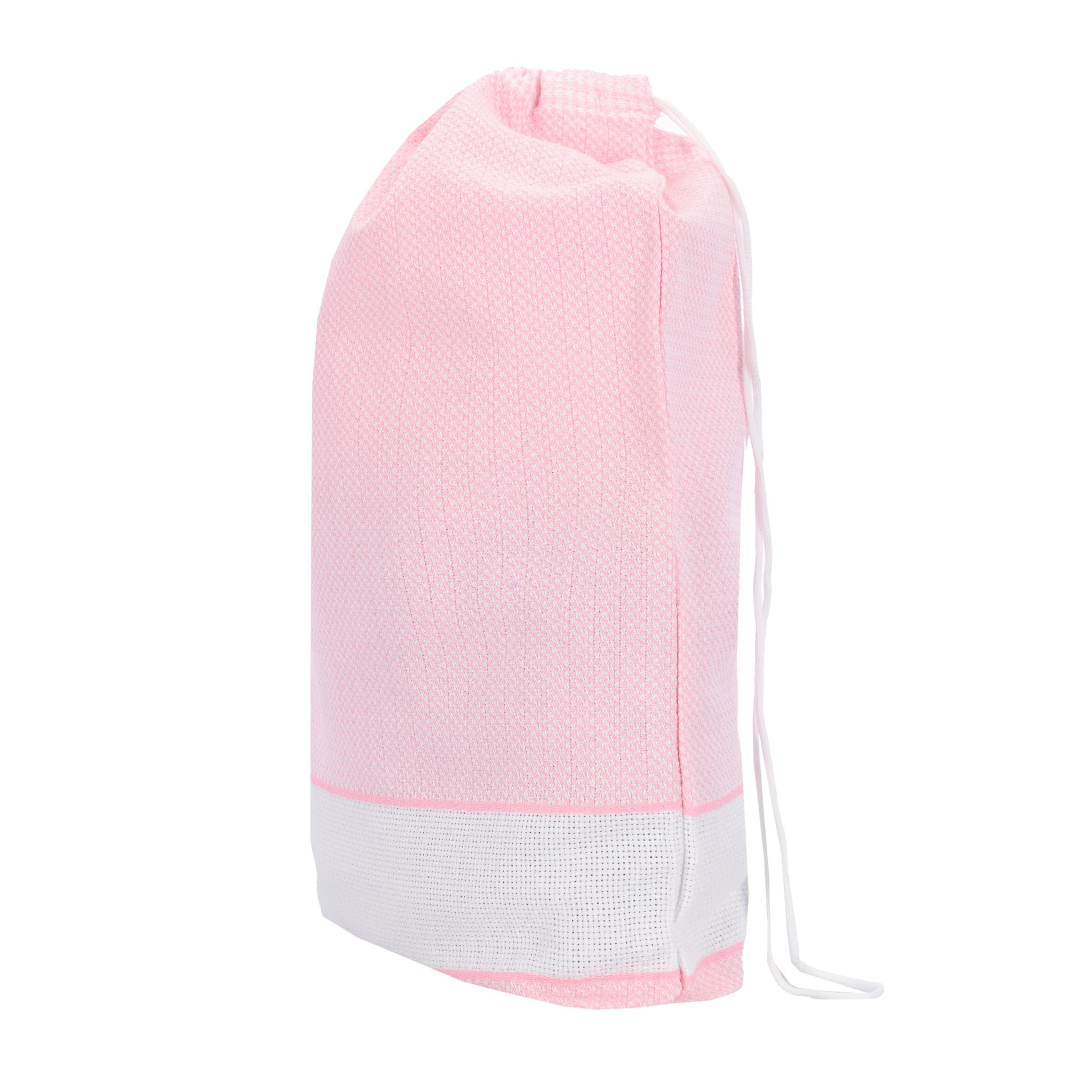 EMMEBi Sacca asilo da ricamare con tela aida in cotone (Rosa aida)