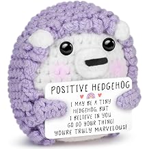 Easter Basket Stuffers for Teens, Positive Hedgehog Crochet, Funny Anxiety Stress Relief Gift For Women Men, Graduation Gift 2026, Motivational Desk Decor for Office