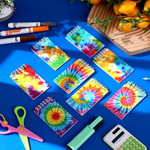 Miniatura 4 de Zonon 48 mini blocs de notas de teñido anudado a granel en blanco, mini cuadernos en espiral, blocs de notas de arte pastel para fiesta de