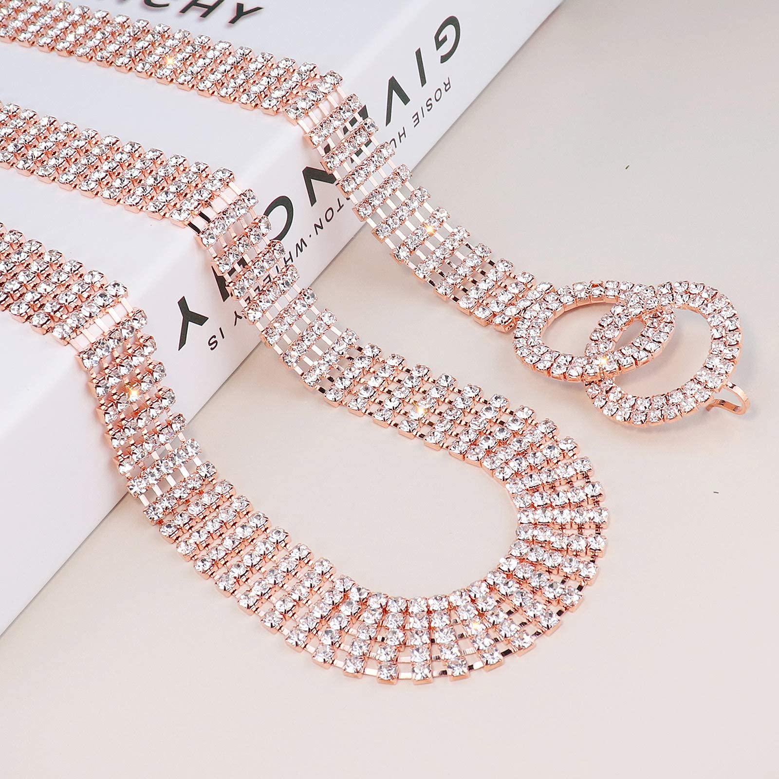 YooAi Ceinture en cristal pour femme avec strass et anneau torique pour robe
