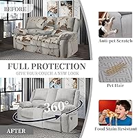 Vista 201 de Fundas 100% impermeables para sofá reclinable seccional, fundas para sofá reclinable en forma de L, funda para sofá seccional de esquina