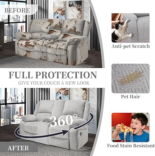 Miniatura 201 de Fundas 100% impermeables para sofá reclinable seccional, fundas para sofá reclinable en forma de L, funda para sofá seccional de esquina en forma de