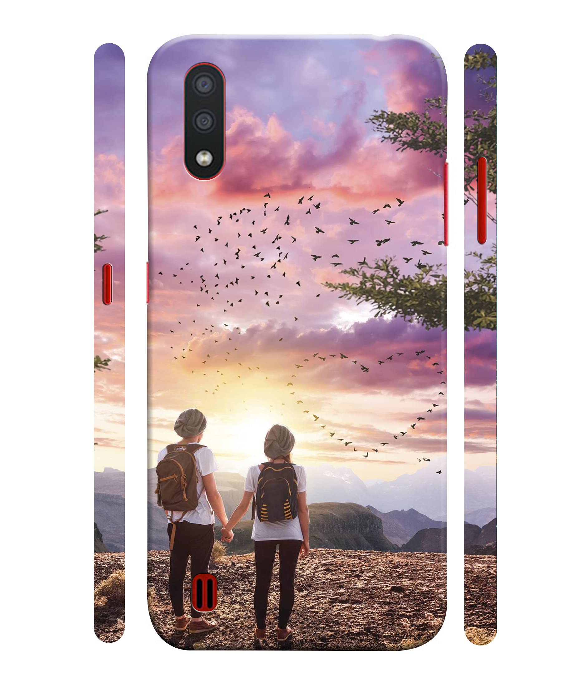 COOLET Cute Couples Neture Background | Design Printed Hard Back Case and Cover for Samsung Galaxy M01 Stylish Cover for Your Smartphone